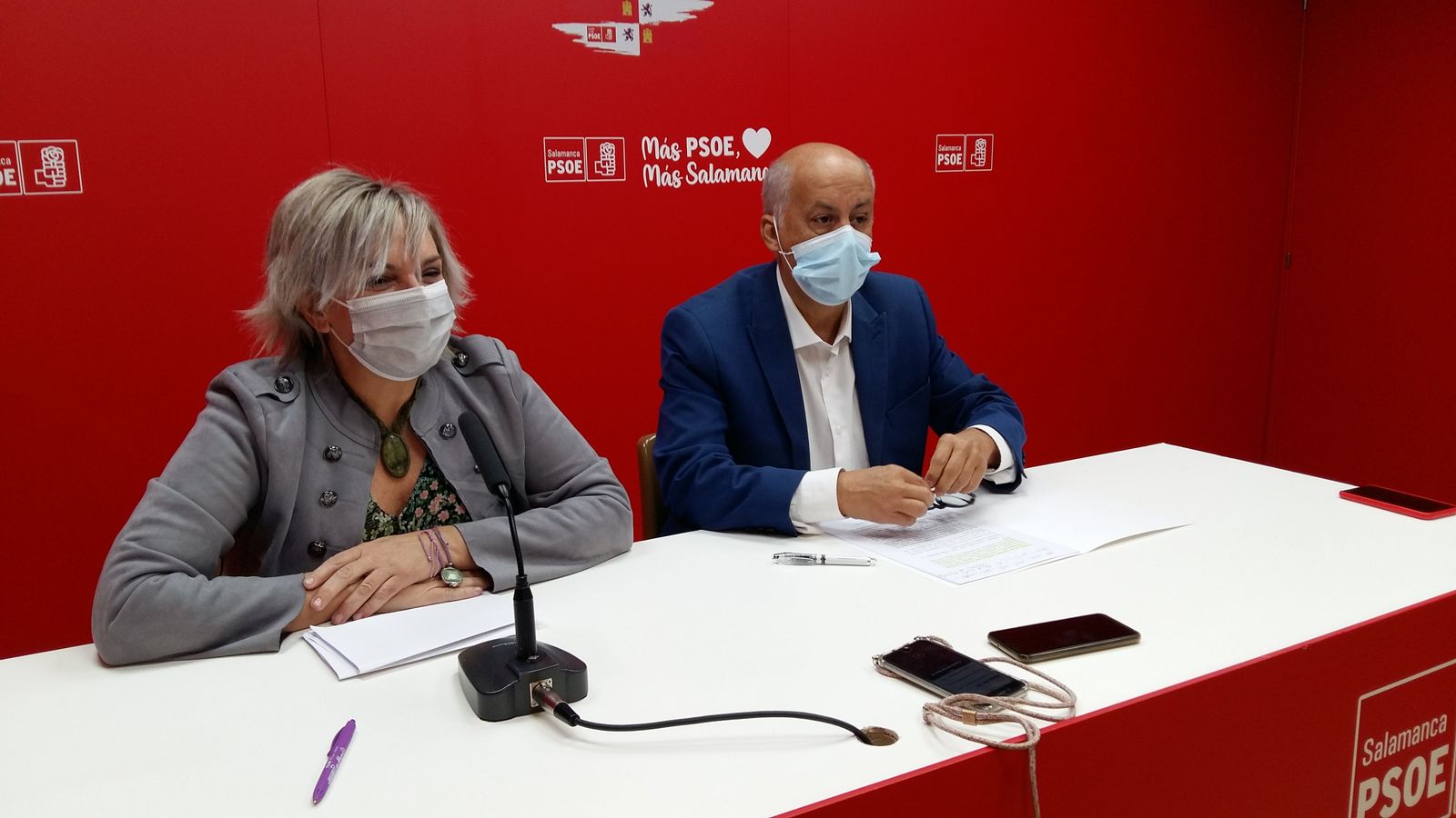 Elena Diego y Joaquín Merchán. Foto PSOE Salamanca.