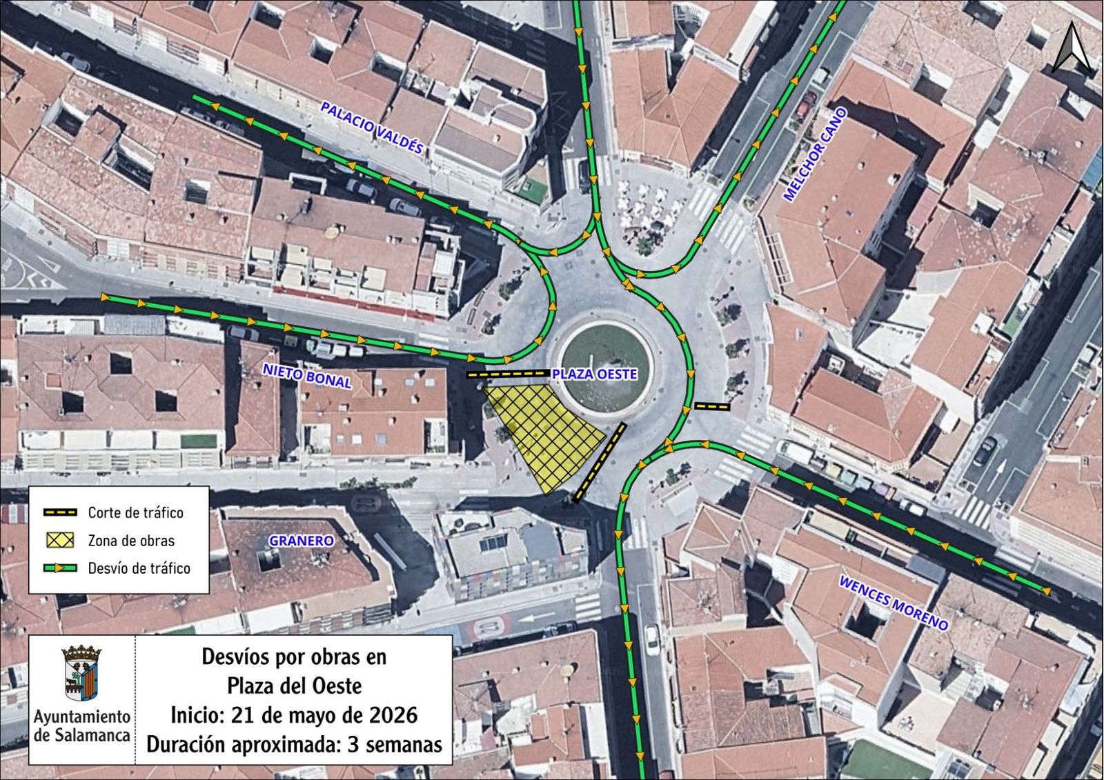Corte de trafico plaza del Oeste