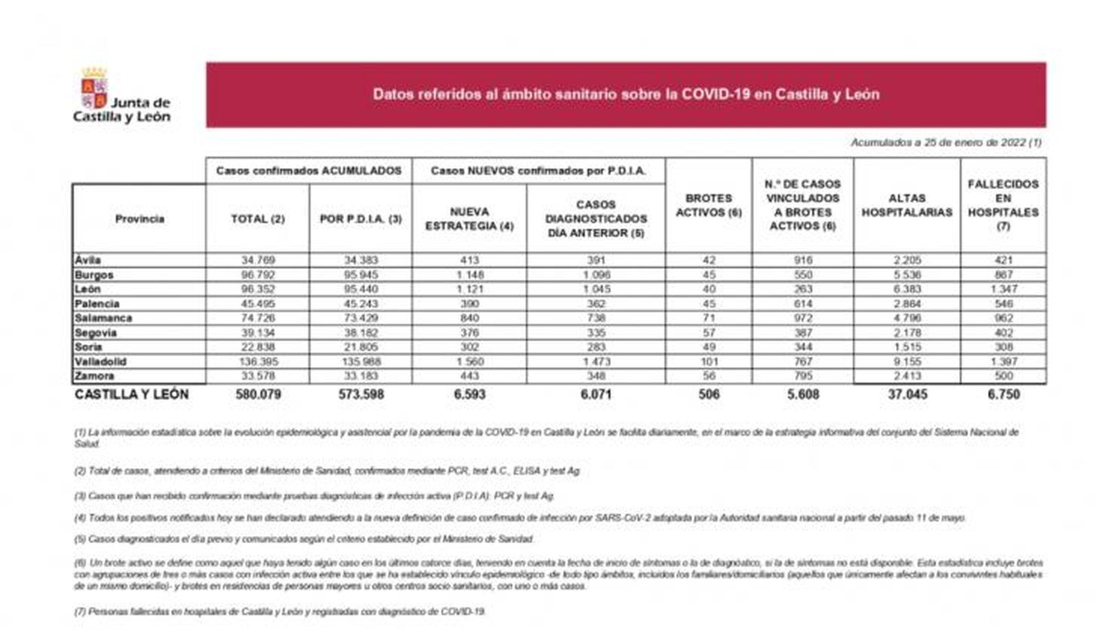 Datos JCyL 25 1 2022