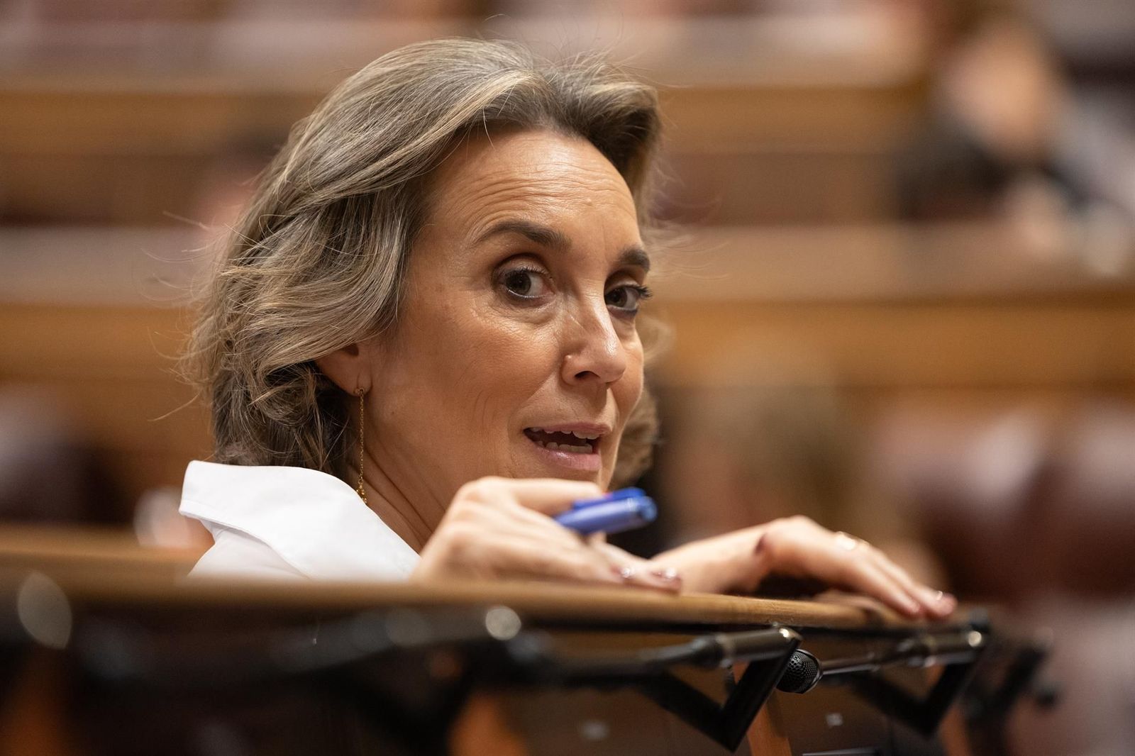 La secretaria general del PP, Cuca Gamarra, durante una sesión plenaria extraordinaria, en el Congreso de los Diputados, a 23 de julio de 2024, en Madrid (España).   Eduardo Parra   Europa Press   Archivo
