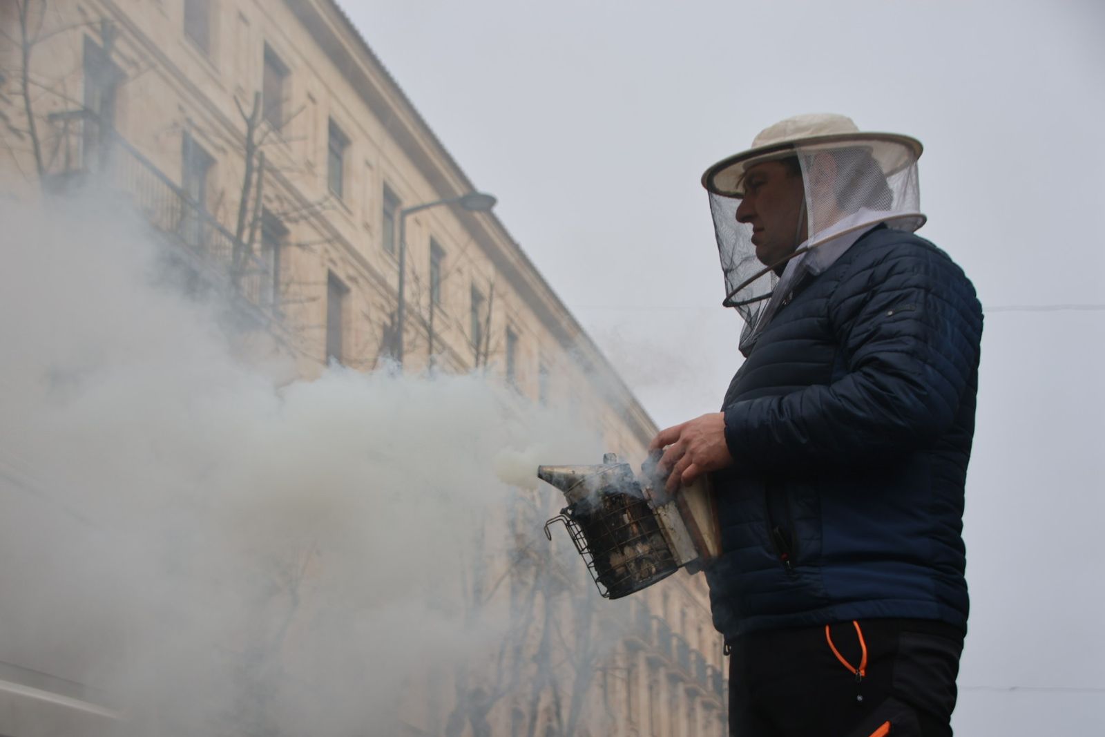Protesta de los apicultores en Salamanca contra Mercosur