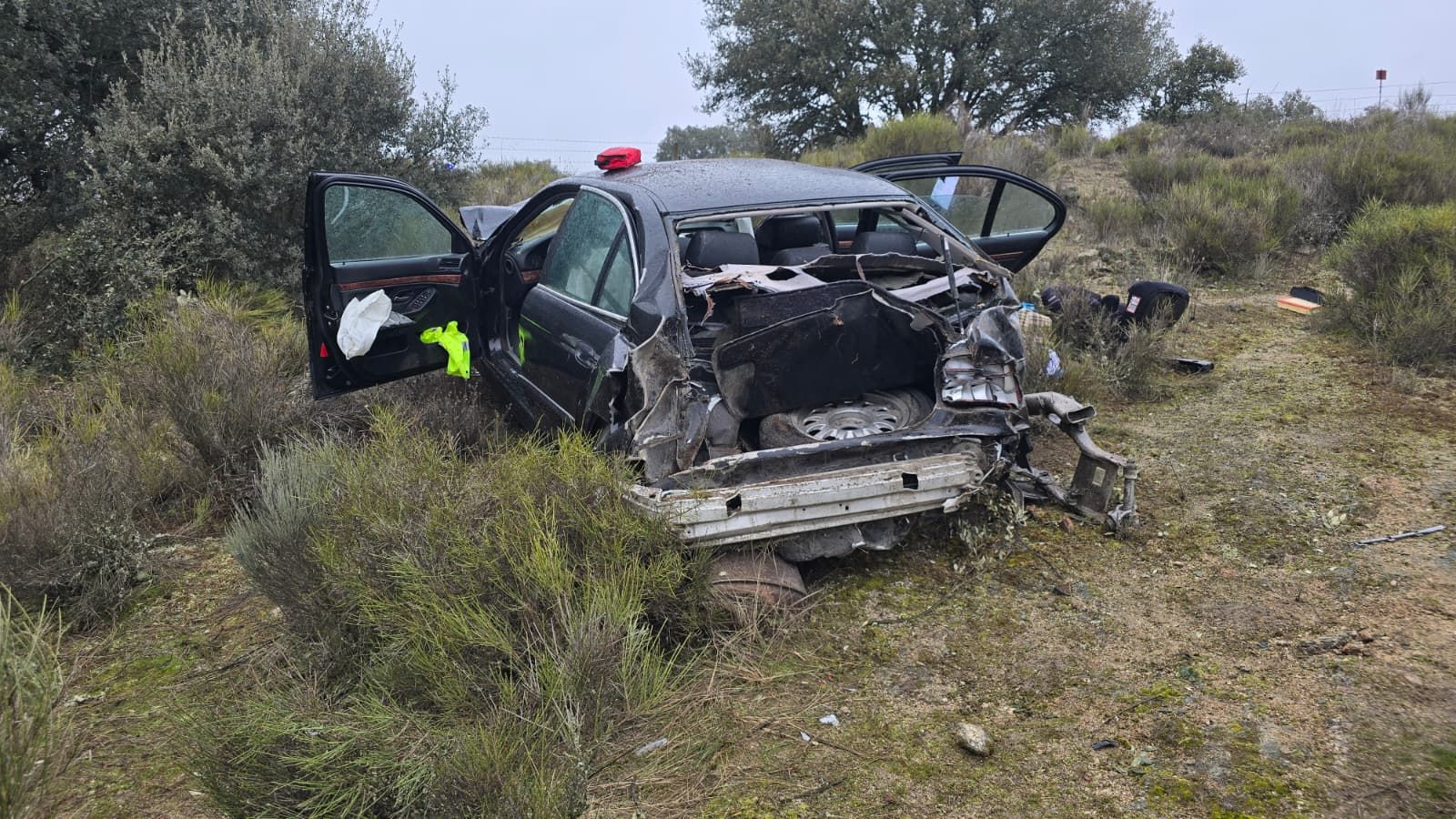 Así ha sido el accidente en Villaseco de los Gamitos tras la persecución con un coche robado