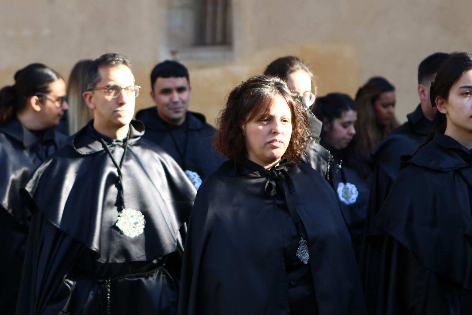Procesión del encuentro de Nuestra Señora de la Alegría y Jesús Resucitado en el Domingo de Resurrección en Salamanca