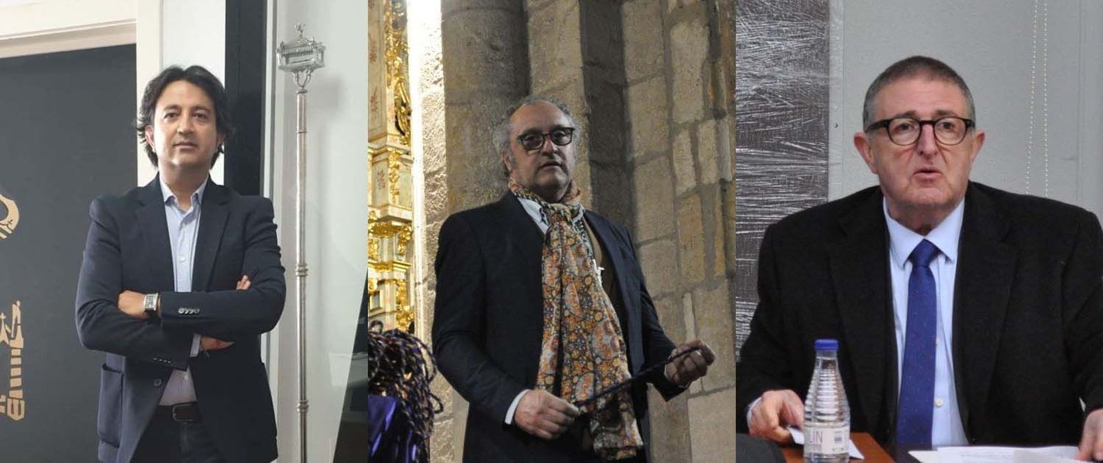 Ricardo Alonso, Teo Hernando y Félix Gómez, máximos responsables de las tres cofradías que no tuvieron representación en la Asamblea General de la Junta Pro.