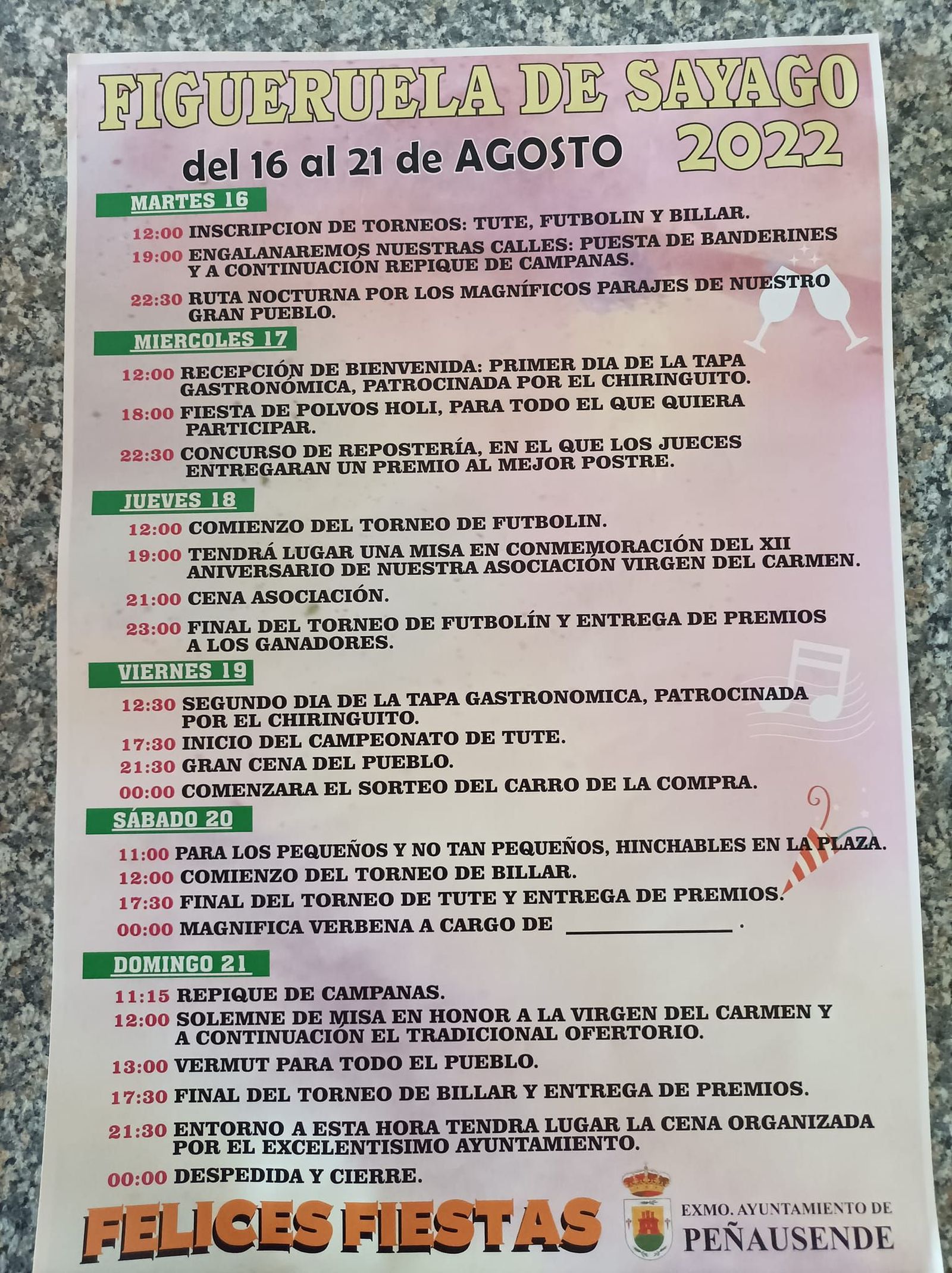 Programa de fiestas de Figueruela de Sayago
