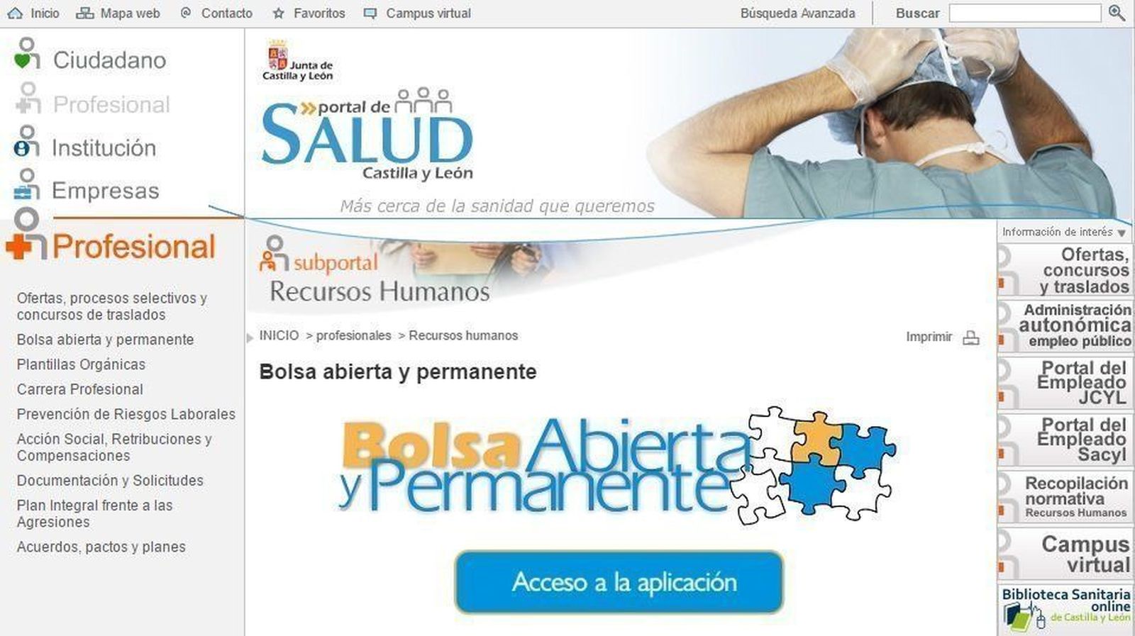 Ya está operativa la nueva aplicación de Sacyl para la gestión de las bolsas de empleo