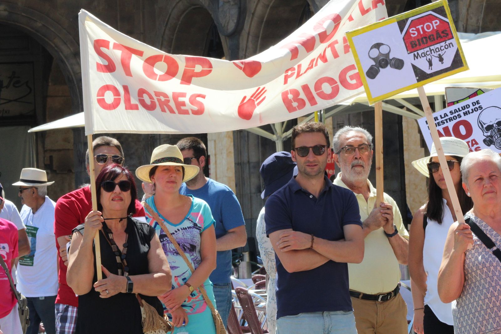 Manifestación Biogás en la Plaza Mayor de Salamanca