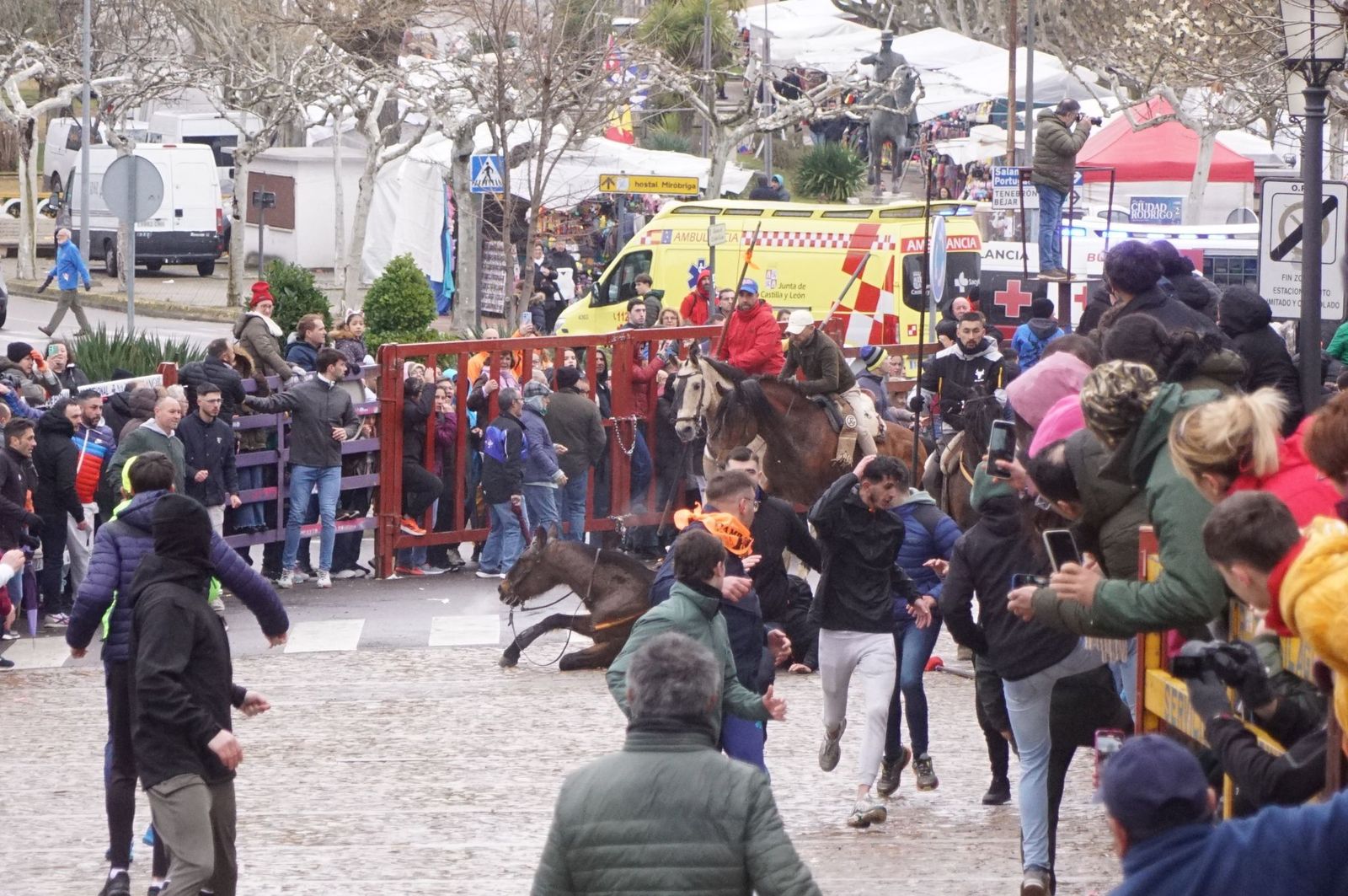 Ambiente en el encierro a caballo del Domingo de Carnaval 2025 en Ciudad Rodrigo. Fotos S24H  (23)