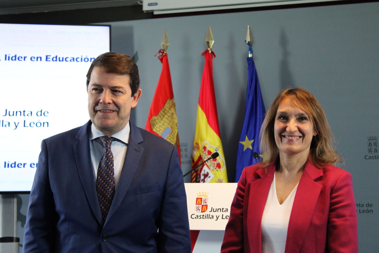 Alfonso Fernández Mañueco y Rocío Lucas en el informe PISA