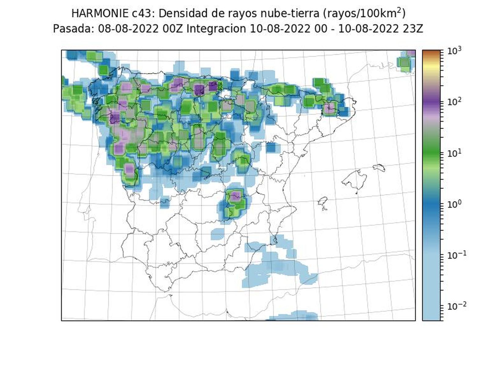 Previsión de descargas eléctricas. AEMET CyL