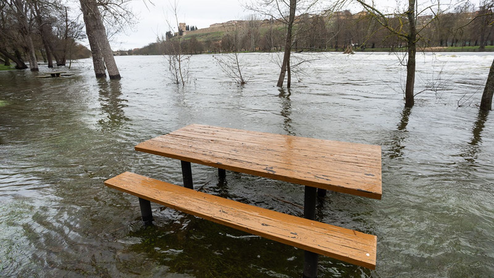 Vicente / ICAL . Crecida del río Águeda a su paso por Ciudad Rodrigo (Salamanca)