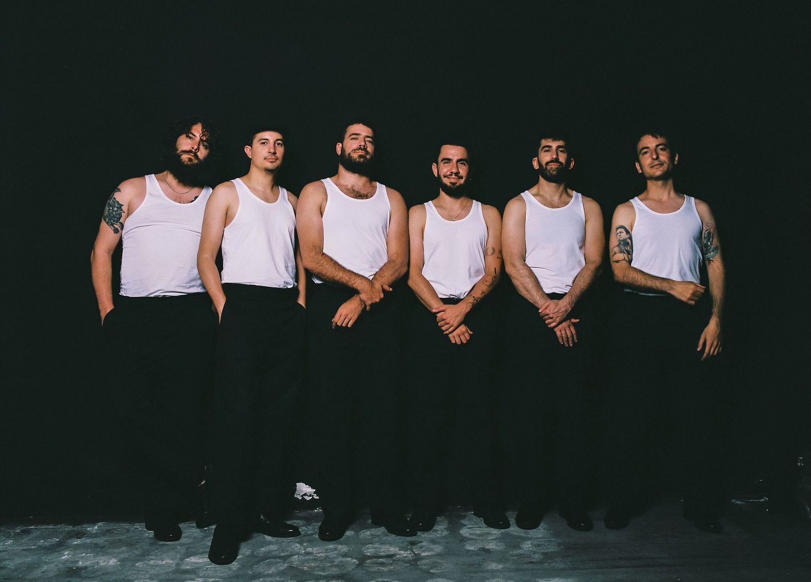 La M.O.D.A. (de izq. a drcha.: Alvar de Pablo, Joselito Maravillas, Jorge Juan Mariscal,  Nacho Mur, Caleb Melguizo y David Ruiz)