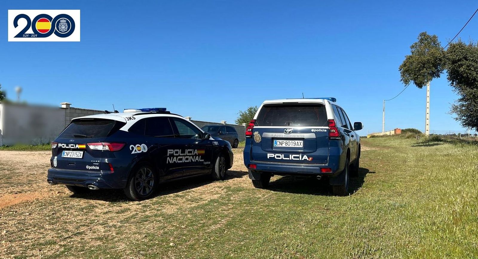 La Policía Nacional en el lugar donde se ha encontrado la granada