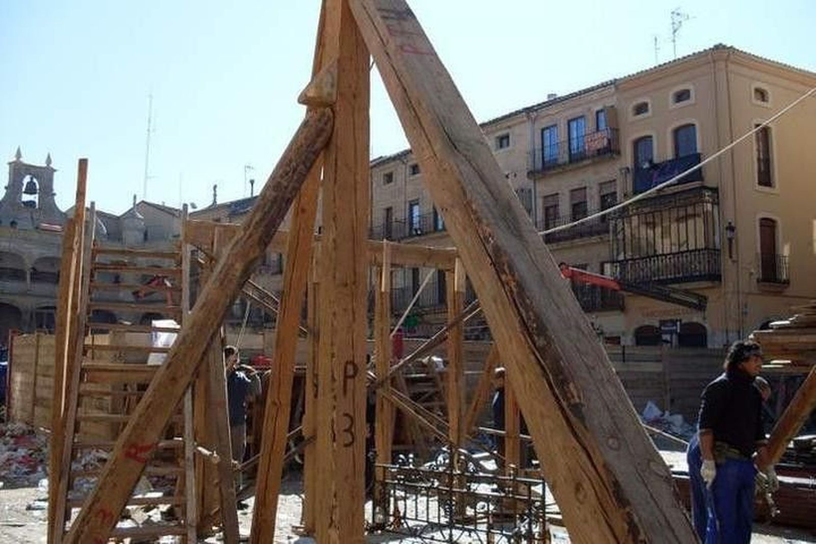 Montaje tablaos. Foto de archivo