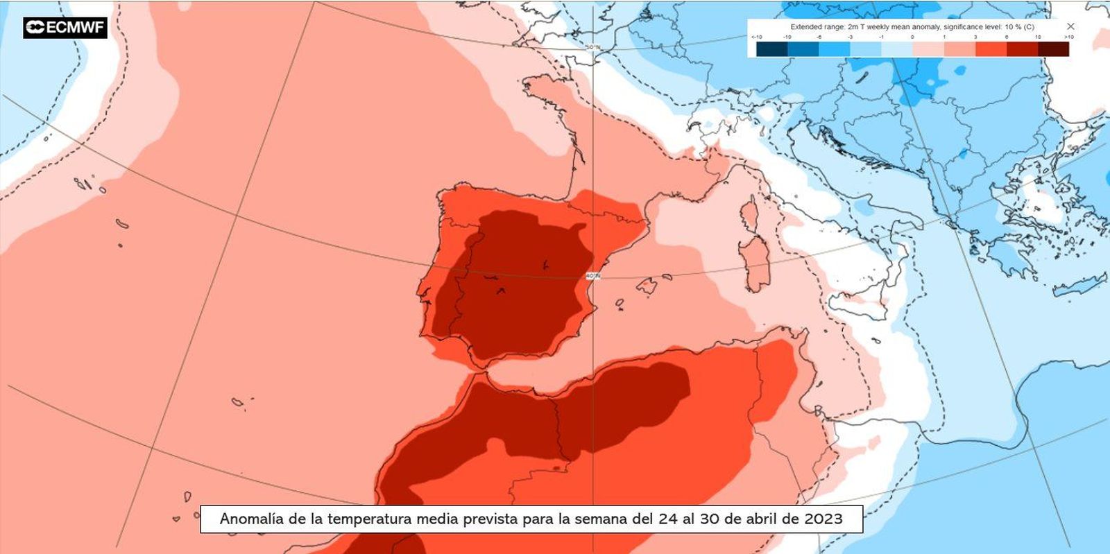 Anomalías previstas para la última semana de abril