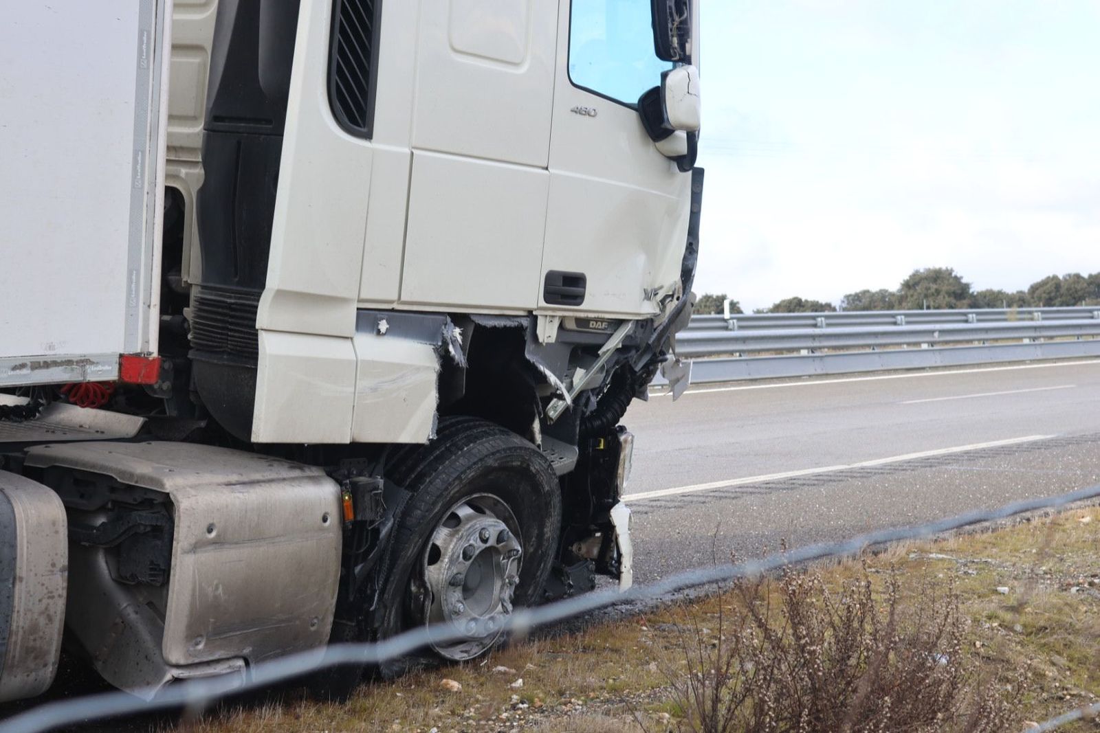 Accidente entre un camión y una furgoneta en Guijuelo
