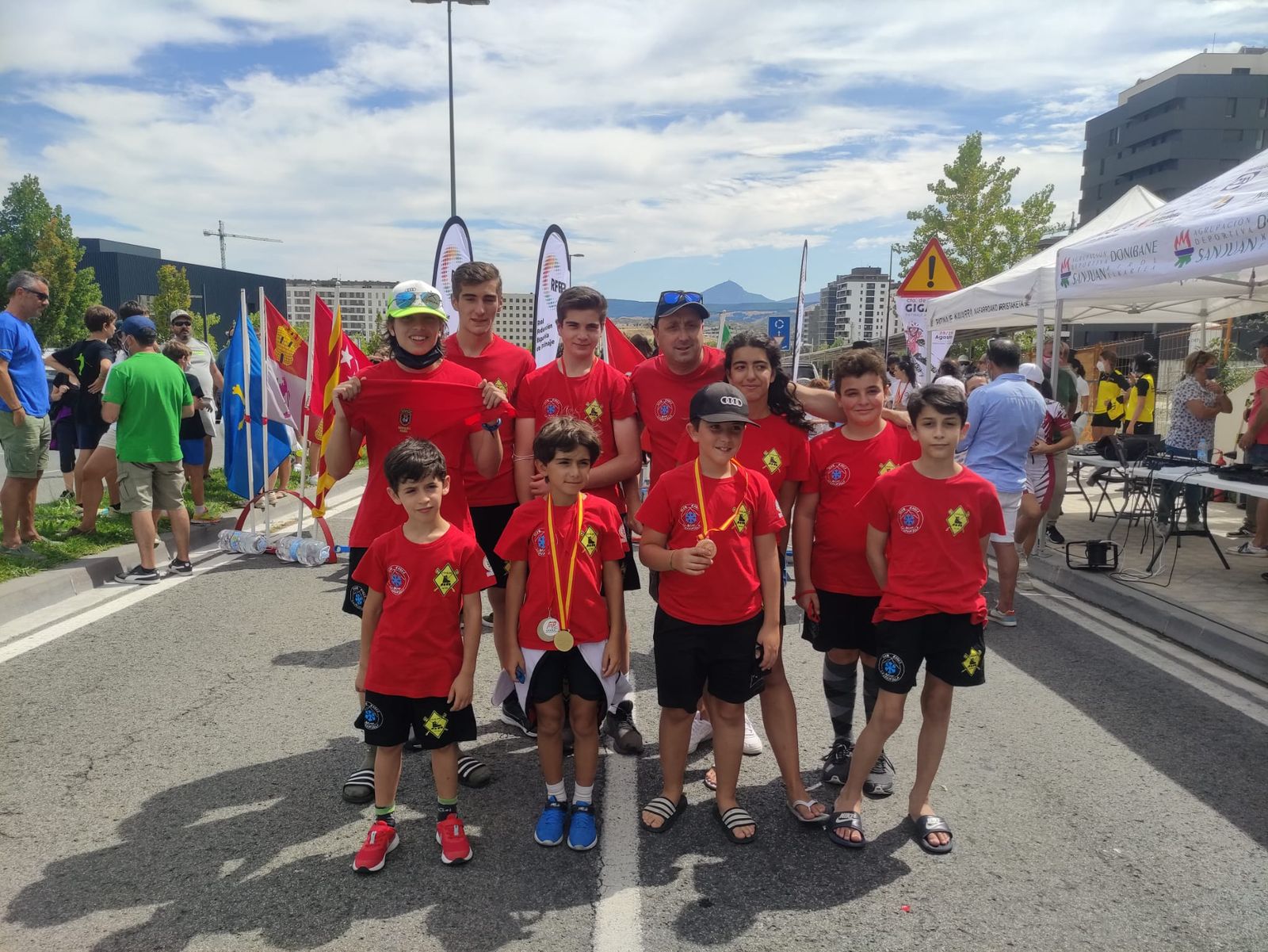 El equipo charro en la cita de Pamplona.