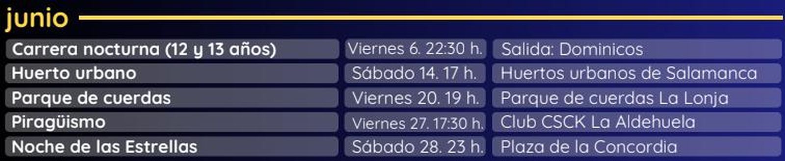 Programación de Salamanca a Tope 2025