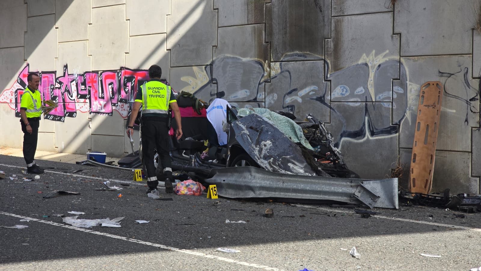 Un vehículo se precipita a unos siete metros de altura desde la A-66 a la N-630