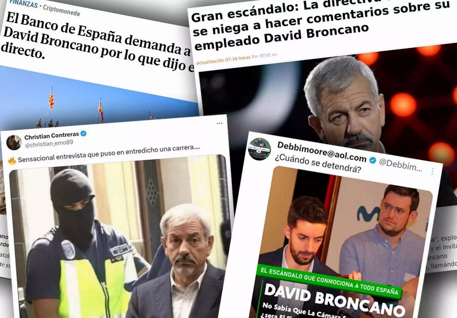 Carlos Sobera y David Broncano. Estafas realizadas a tavéas de Twitter - VÍA: FACUA