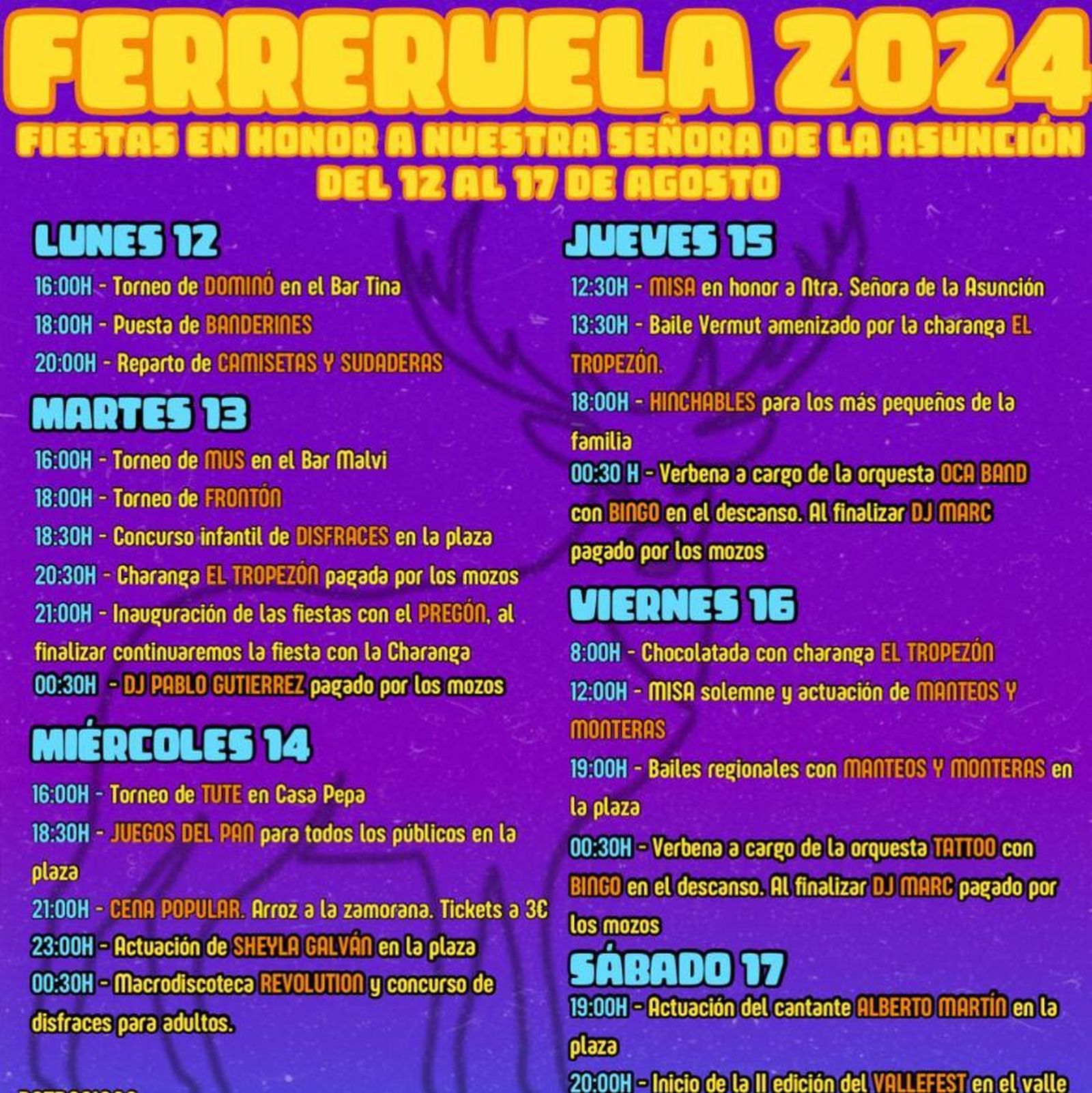 Programa de fiestas de Ferreruela de Tábara.