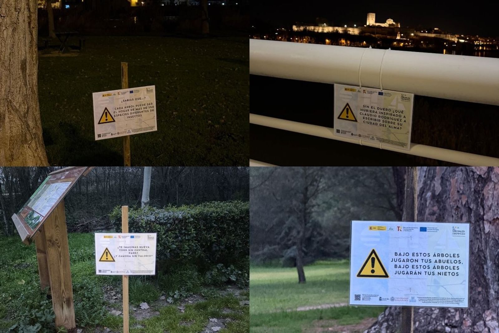 Carteles en distintas zonas de la ciudad