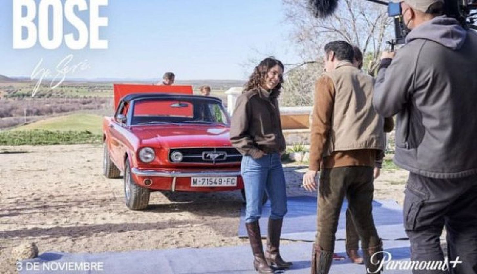 Raquel Salamanca durante el rodaje de 'Bosé'