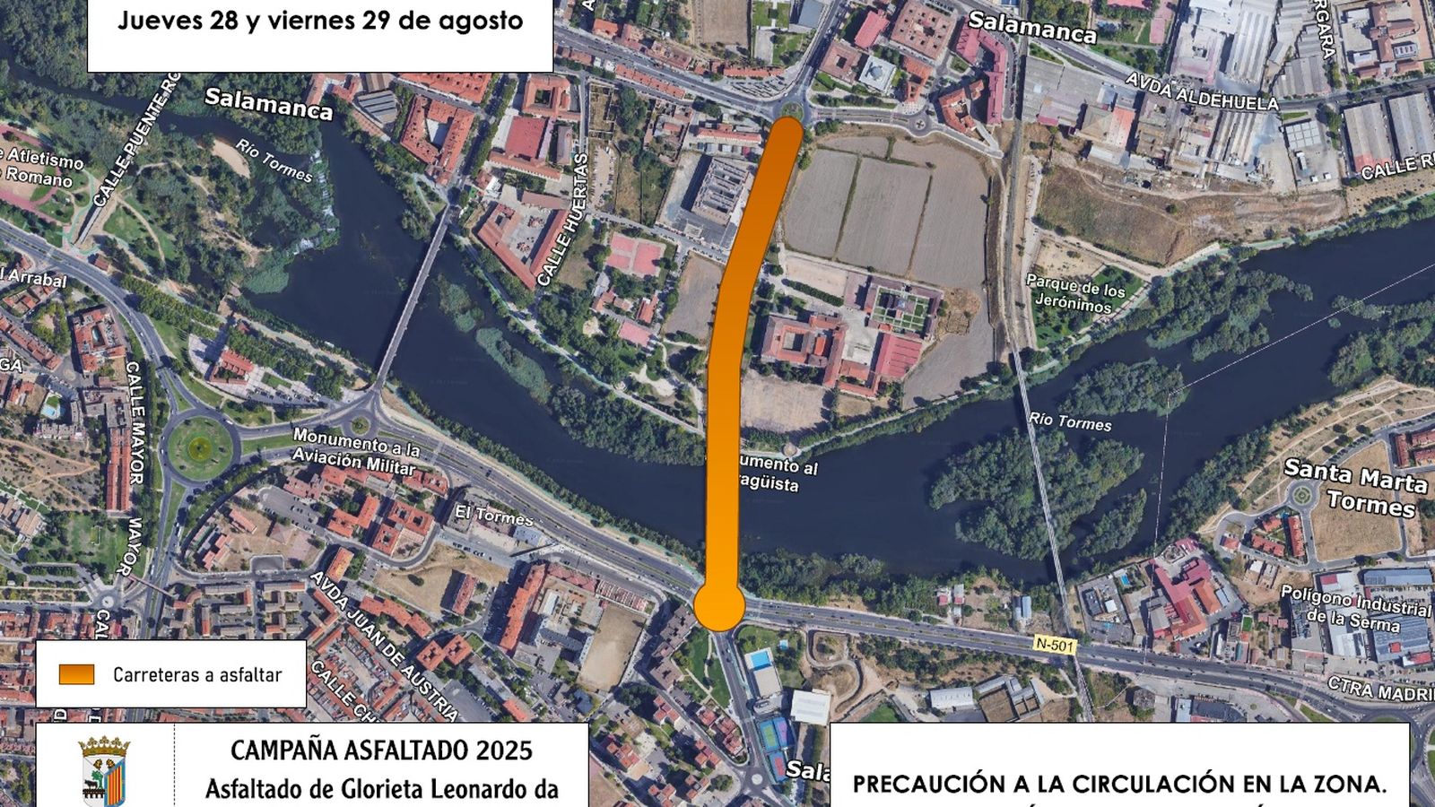 Cortes de tráfico desde este miércoles en Arroyo de Santo Domingo y el puente de Felipe VI