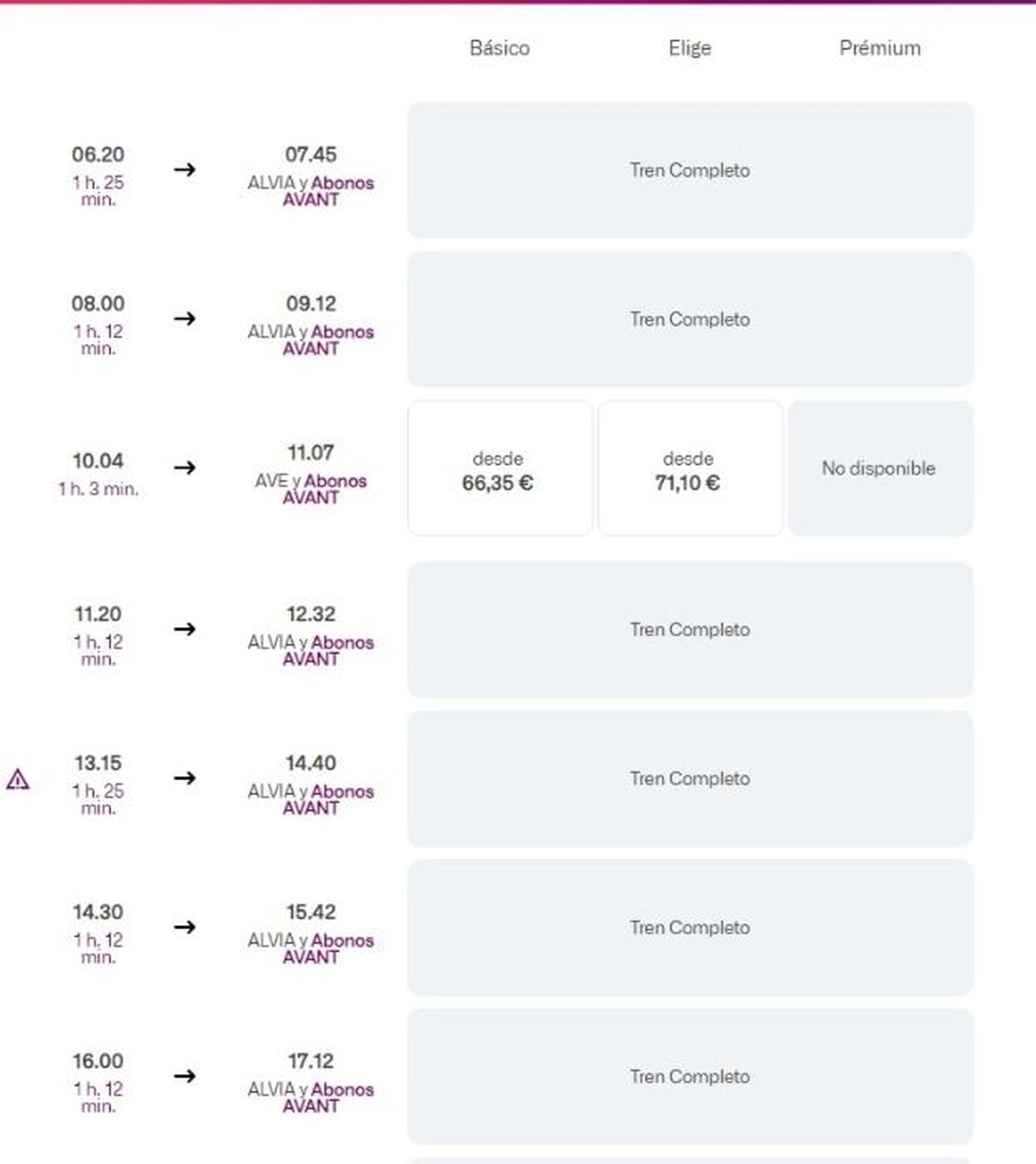 Opciones de viaje entre Madrid y Zamora para el día 23