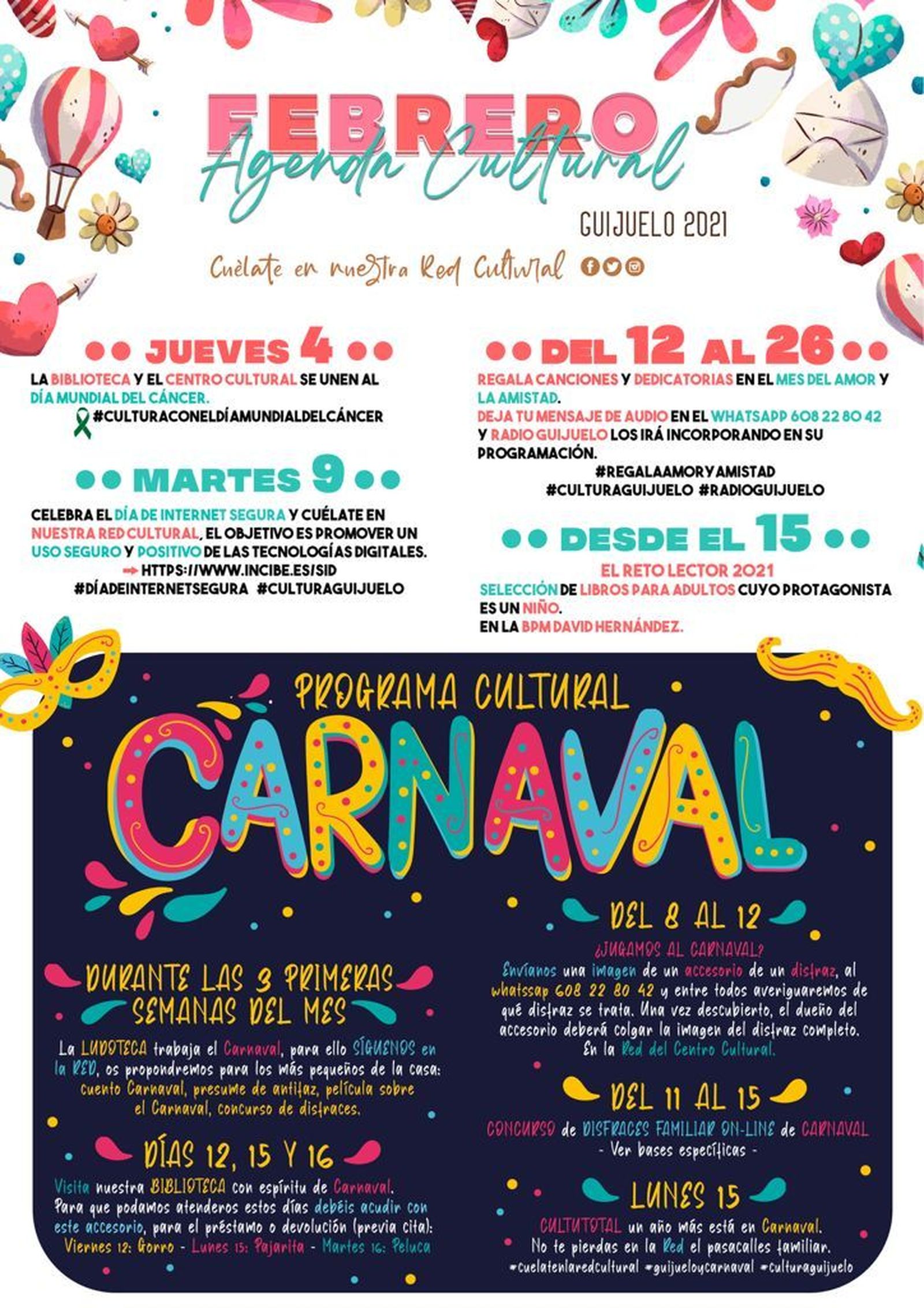 agenda cultural de febrero 2021