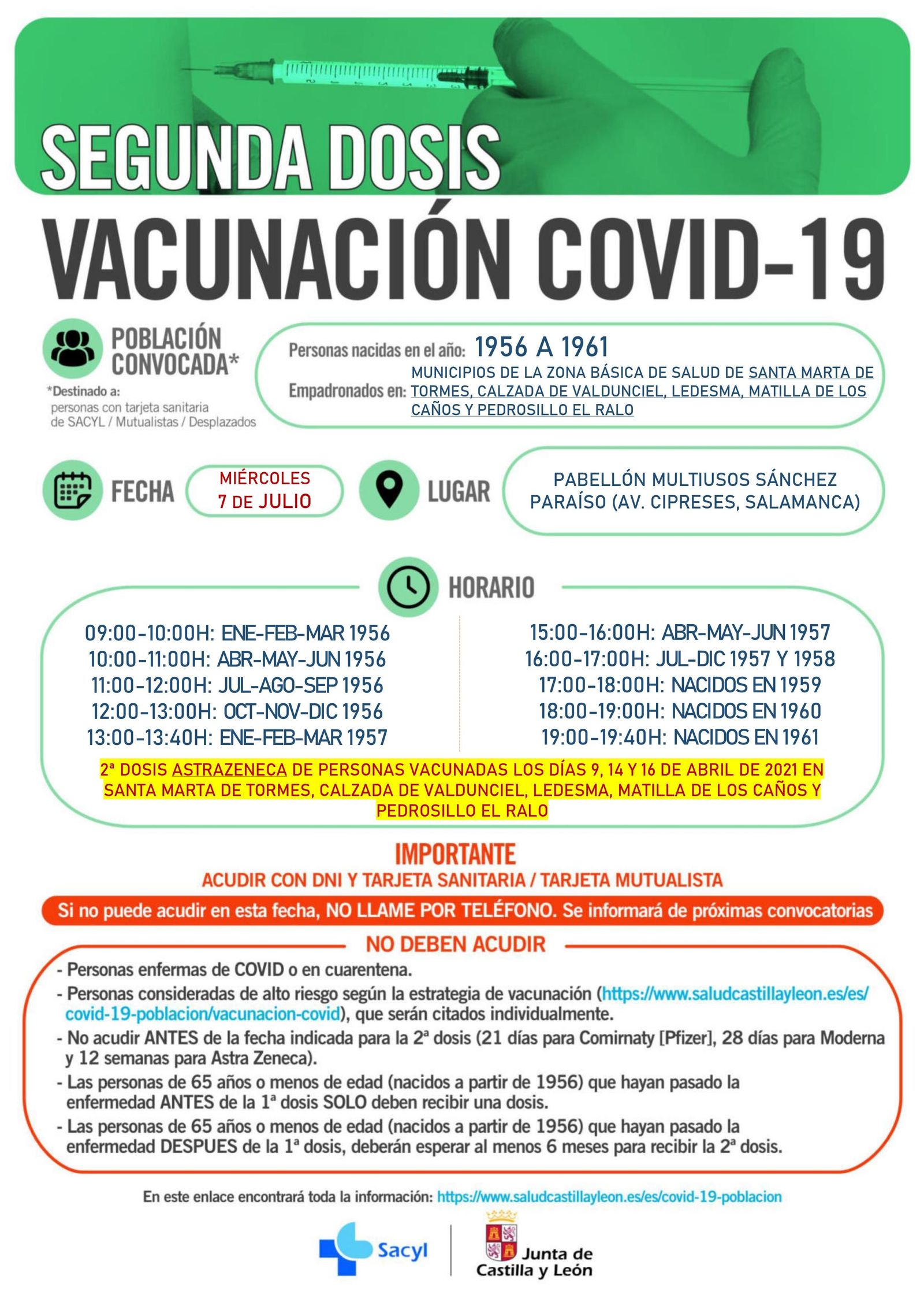 Vacunación segunda dosis AstraZeneca en el Alfoz