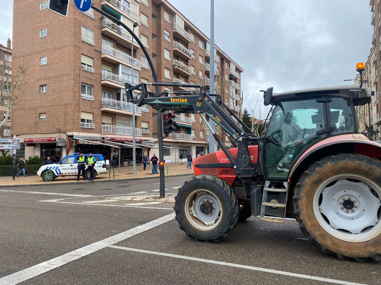 Así se vive en Zamora la movilización agraria de este viernes. Foto: María Lorenzo