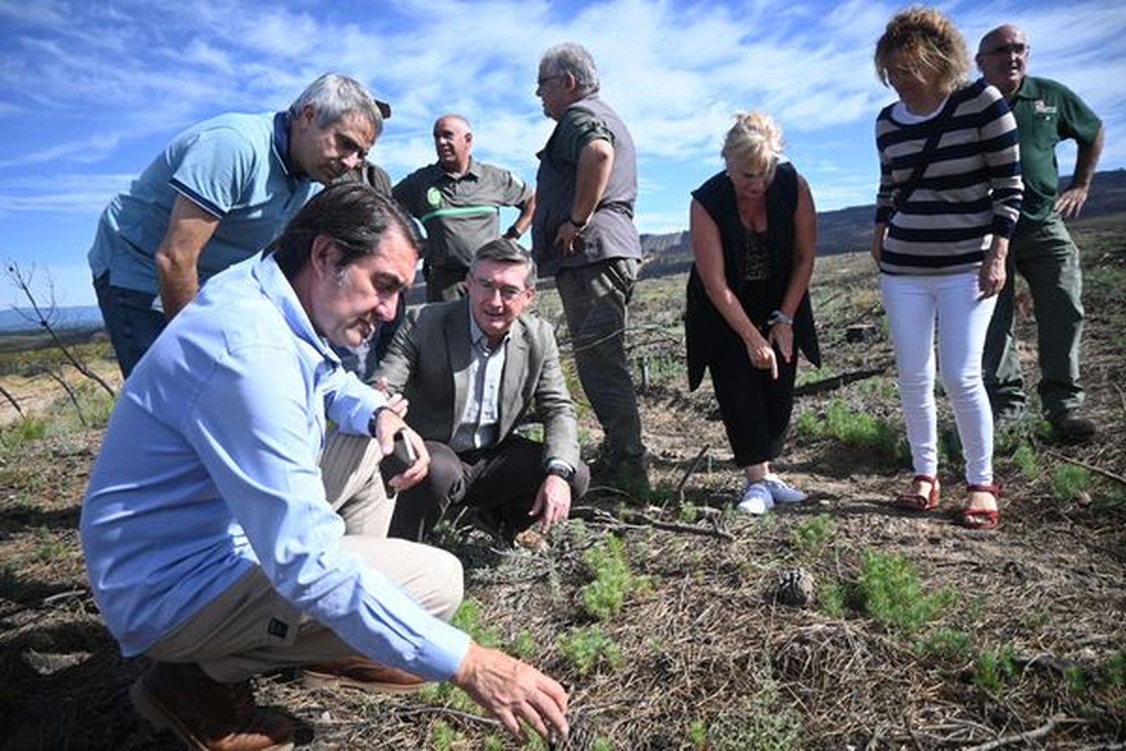 El consejero de Medio Ambiente, Suárez-Quiñones presenta la concesión de ayudas a la restauración forestal por los incendios de 2022. Foto ICAL