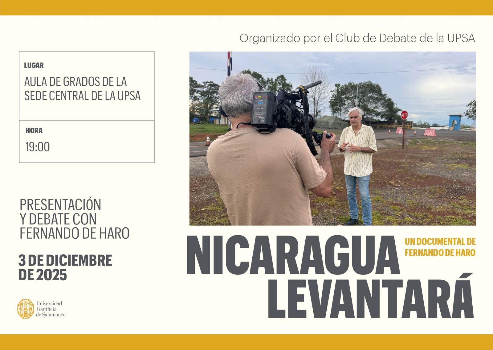 La UPSA proyectará el documental 'Nicaragua Levantará