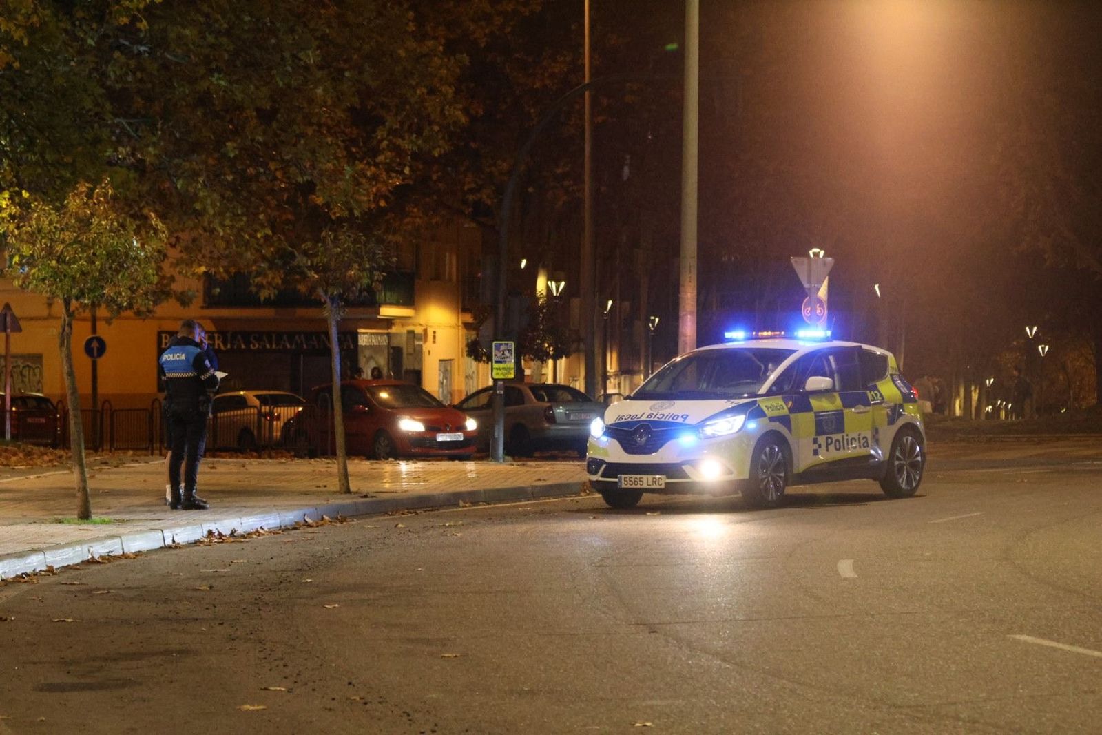 Policía Local en la avenida de Salamanca
