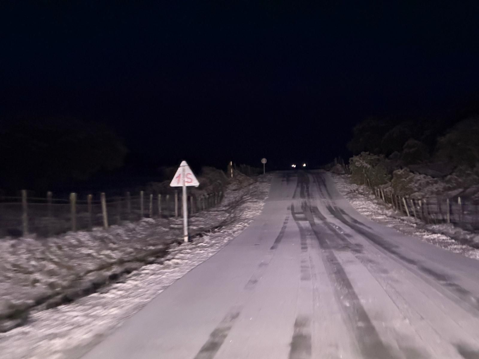 Nieve en Cuatro Calzadas y Guijuelo este sábado