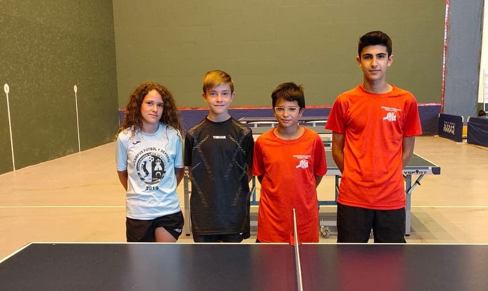 Los cuatro jugadores del Club Gossima, en la concentración de la Selección de Castilla y León.