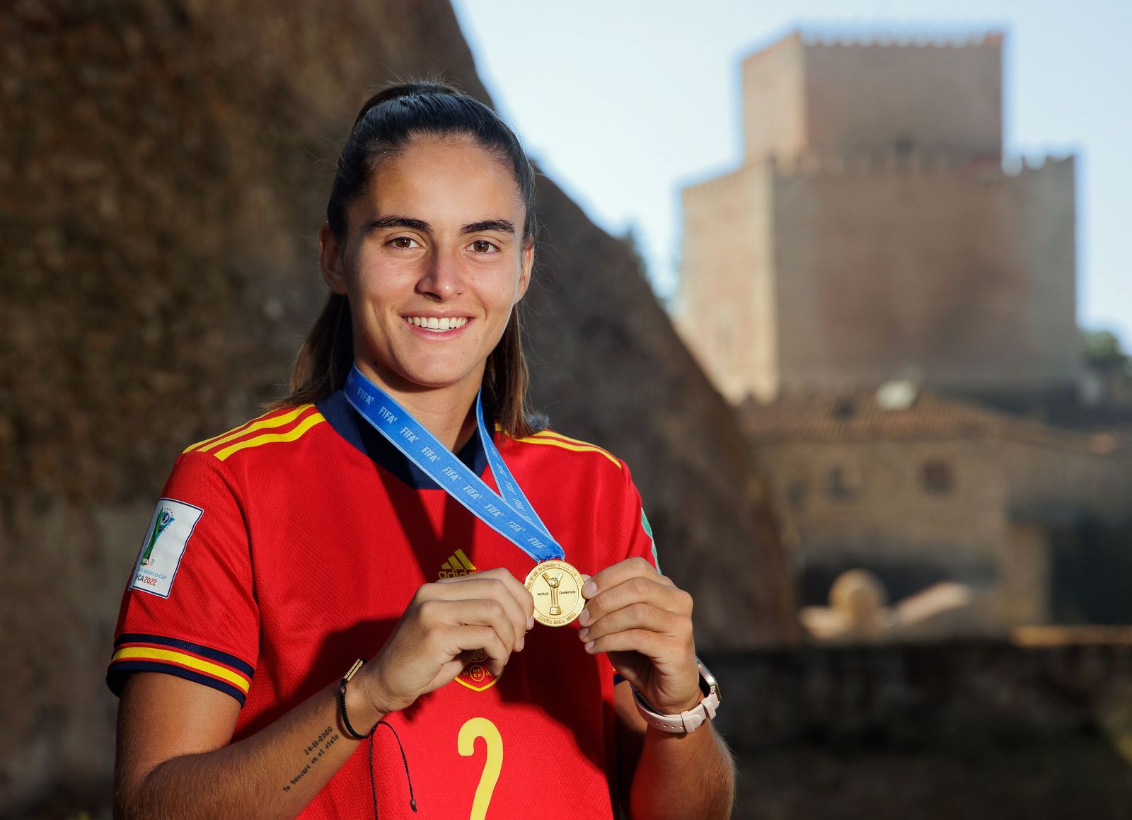 Carmen Álvarez ,campeona del Mundo sub20 con la selección española de fútbol en el mundial celebrado en Costa Rica. ICAL