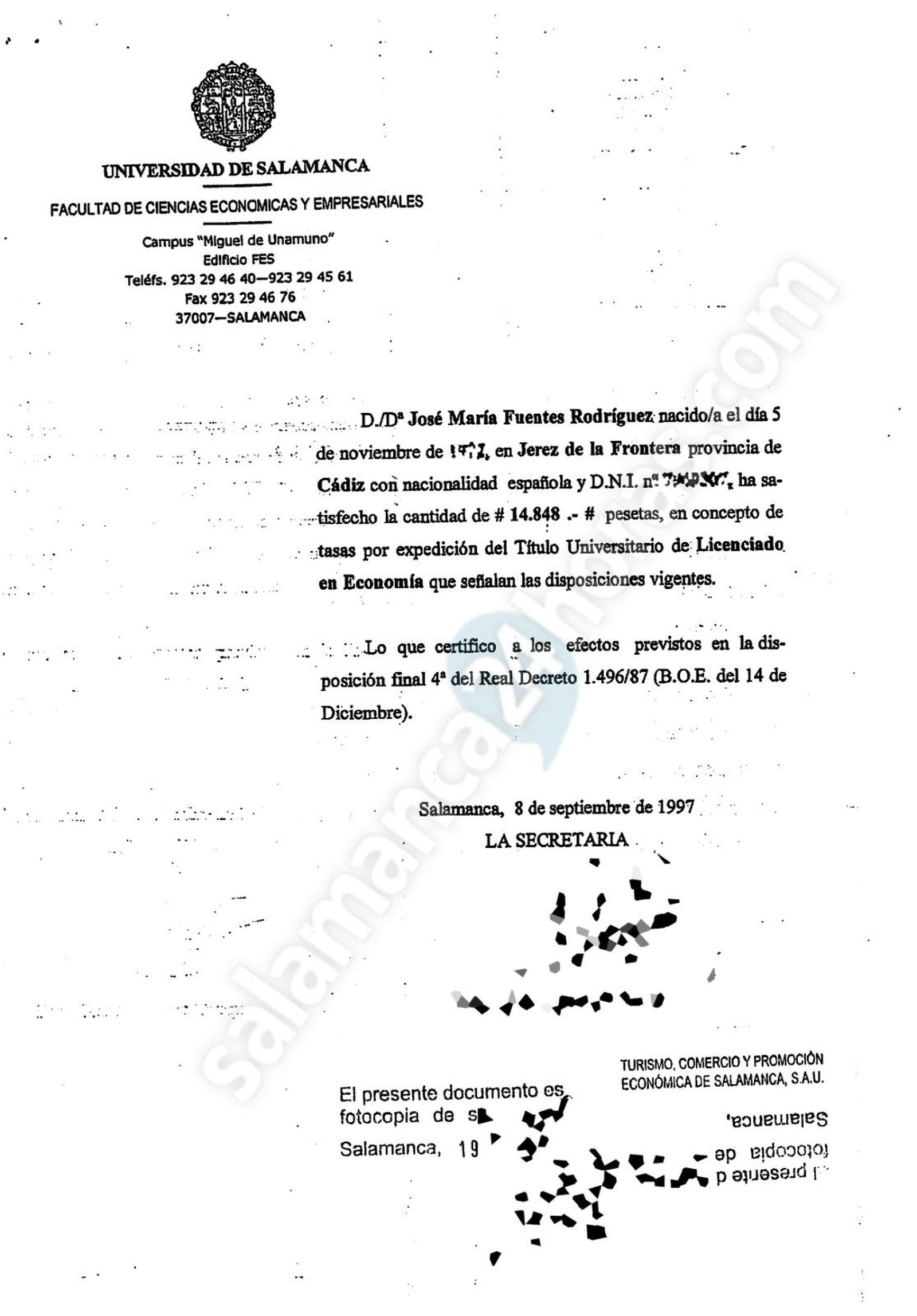 Informe falsificado presentado como notas de José María Fuentes 2 Informe falsificado presentado como notas de José María Fuentes 2