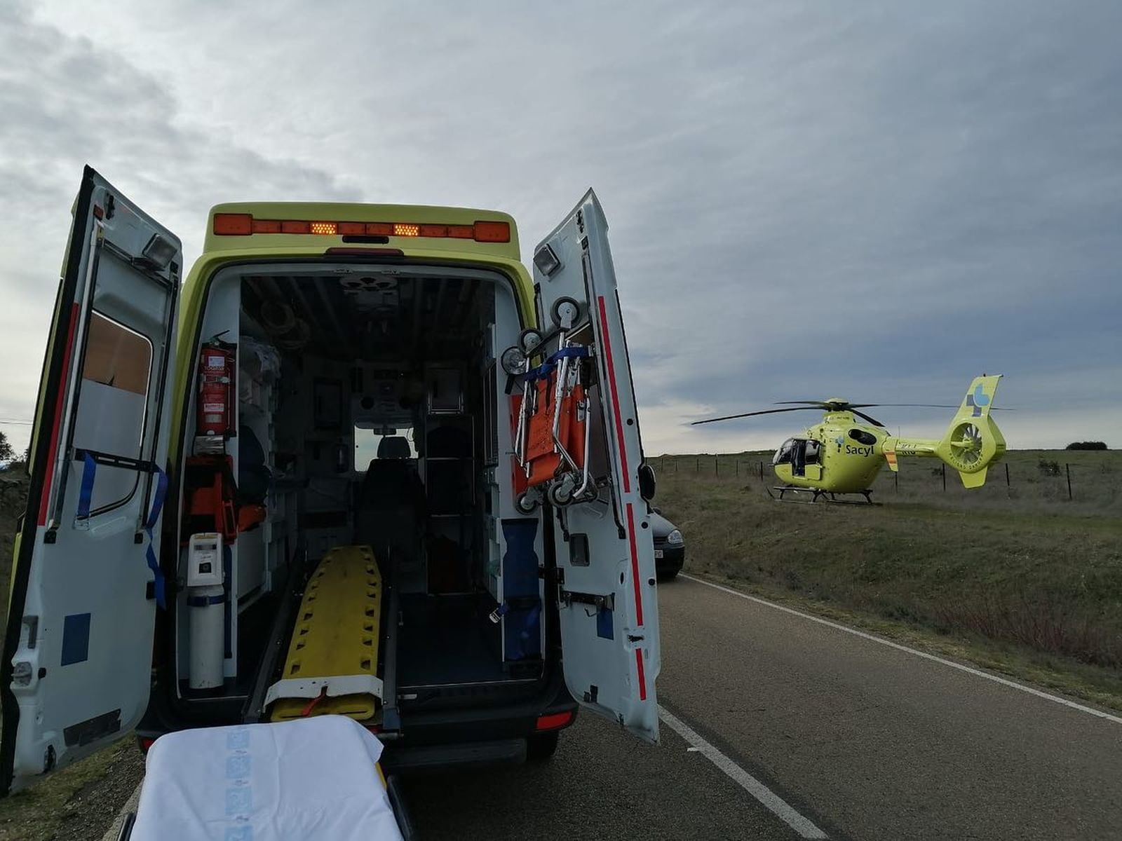 Imagen del lugar del accidente | Foto: Helicóptero Medicalizado Salamanca