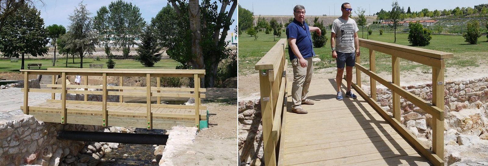 Carbajosa comunica el Prado de la Vega y el Parque Botánico con un nuevo puente de madera