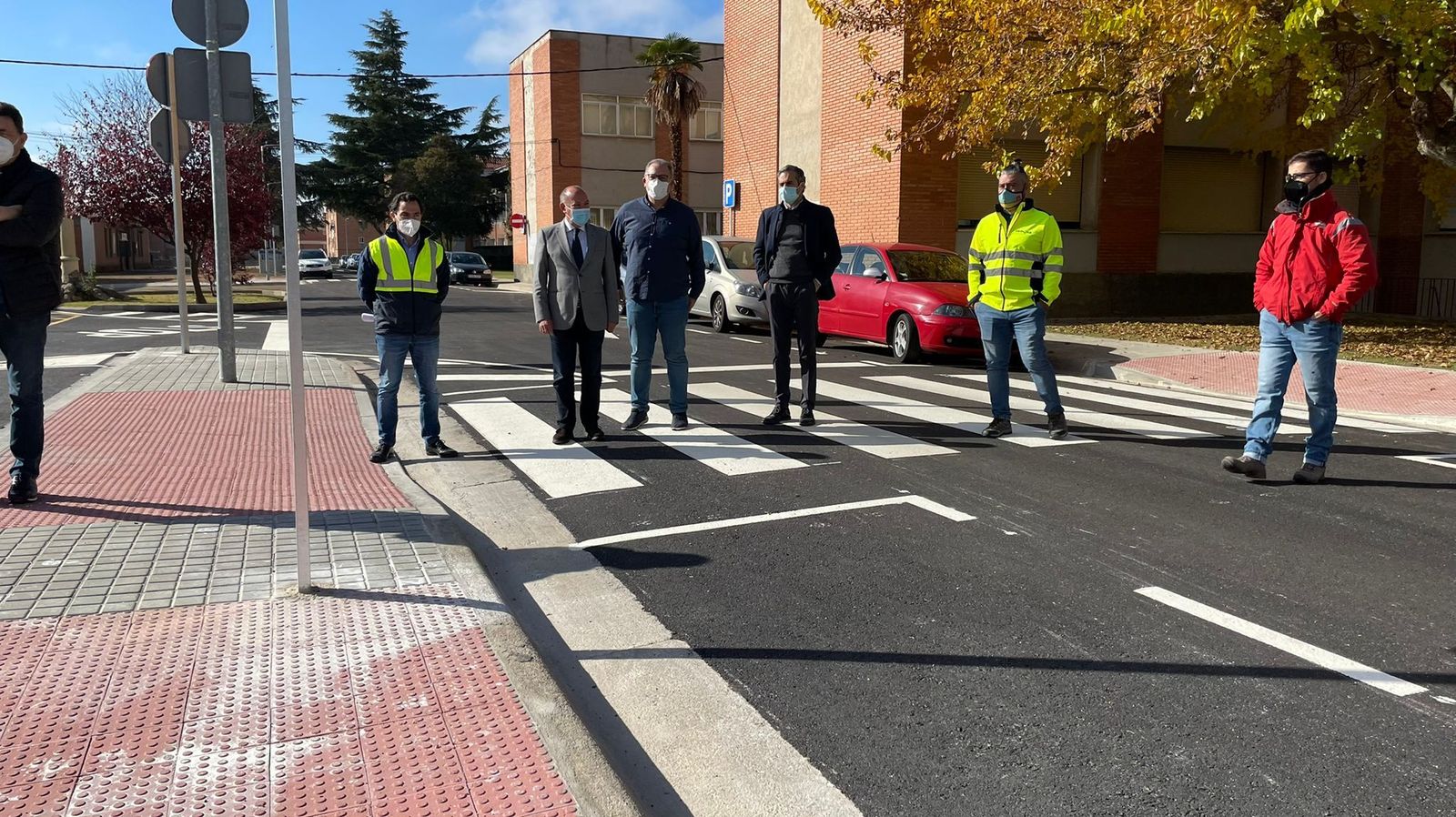 Visita a las obras de asfaltado