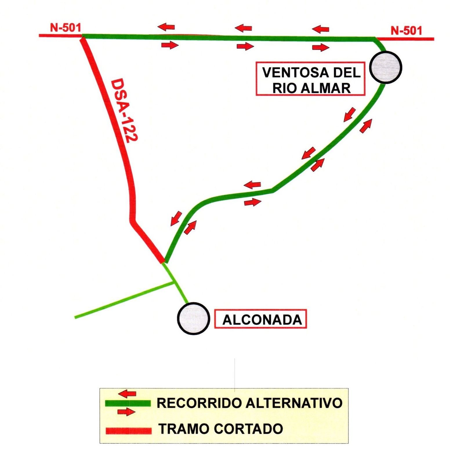 Corte carretera DSA 122