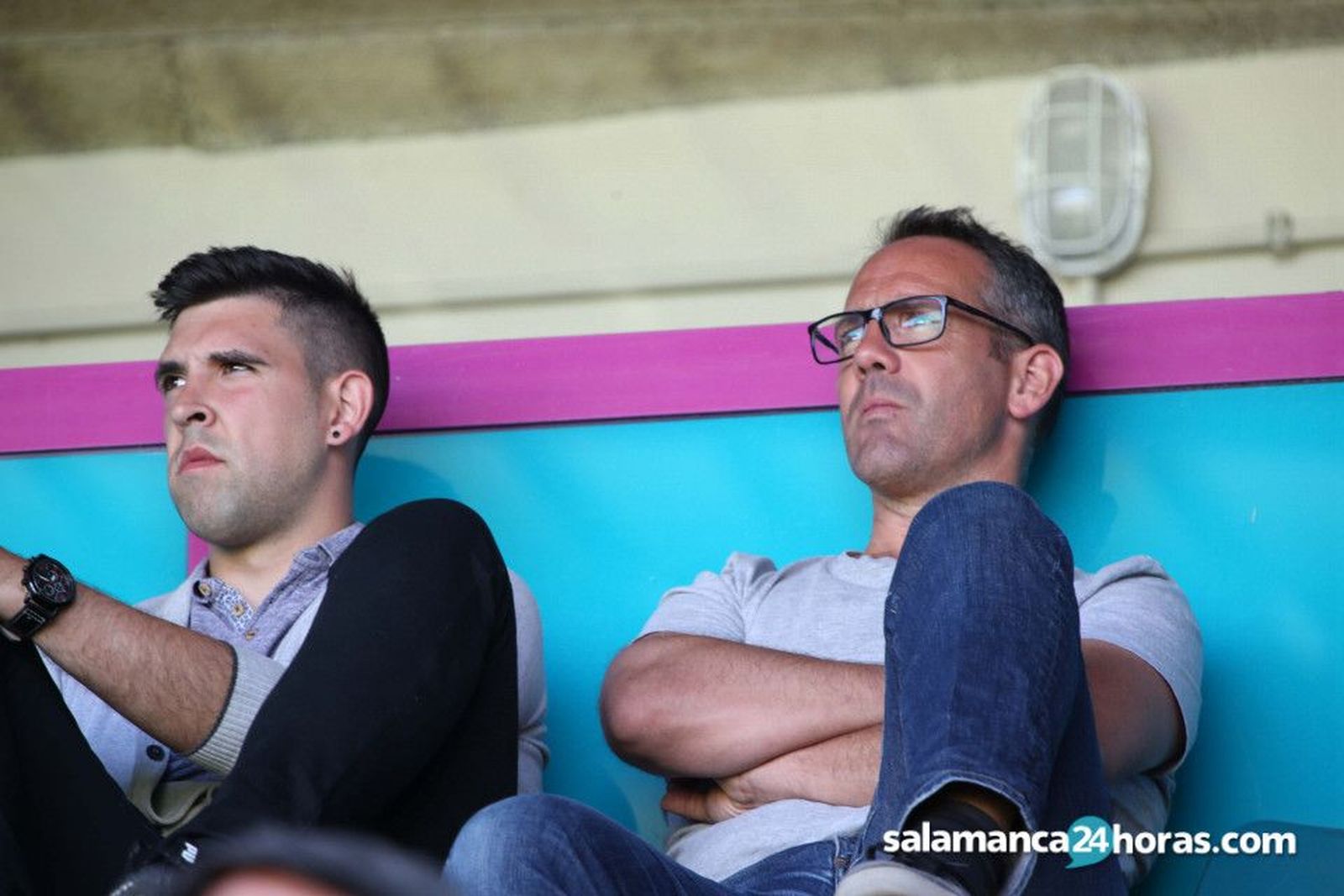 Gorka Etxeberria e Iván Curiel, en el estadio Helmántico | FOTO SALAMANCA24HORAS.COM