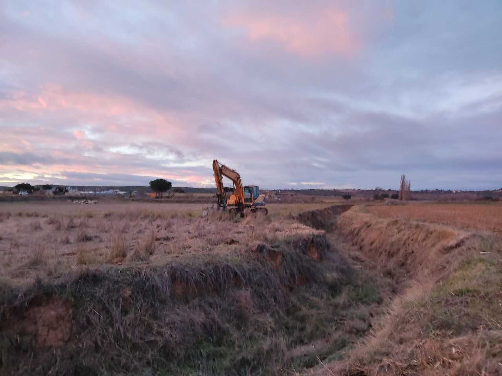 Obras de desbroce en el regato del Zape