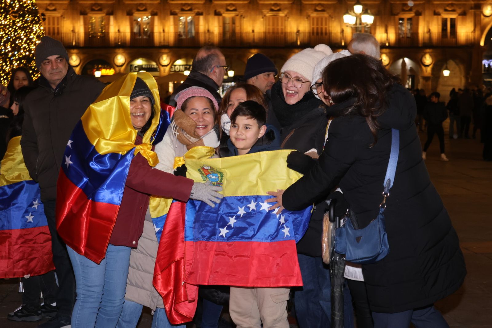 Concentración de venezolanos en Salamanca en la Plaza Mayor