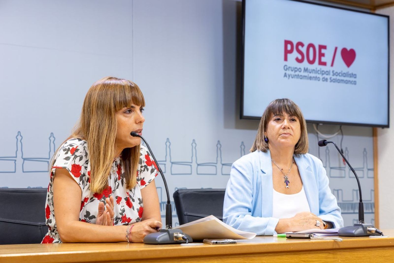 María Sánchez y María García durante la rueda de prensa | Foto: GMS María Sánchez y María García durante la rueda de prensa | Foto: GMS