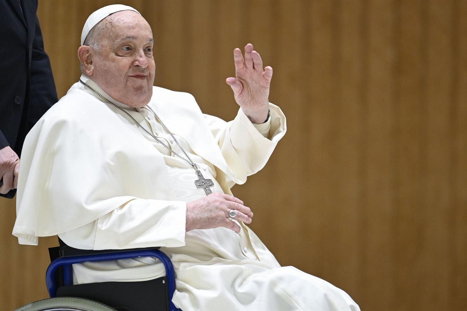 12 February 2025, Vatican, Vatican City: Pope Francis speaks during his weekly general audience in the Paul VI hall at the Vatican. Photo: -/IPA via ZUMA Press/dpa - -/IPA via ZUMA Press/dpa 12 February 2025, Vatican, Vatican City: Pope Francis speaks during his weekly general audience in the Paul VI hall at the Vatican. Photo: -/IPA via ZUMA Press/dpa - -/IPA via ZUMA Press/dpa