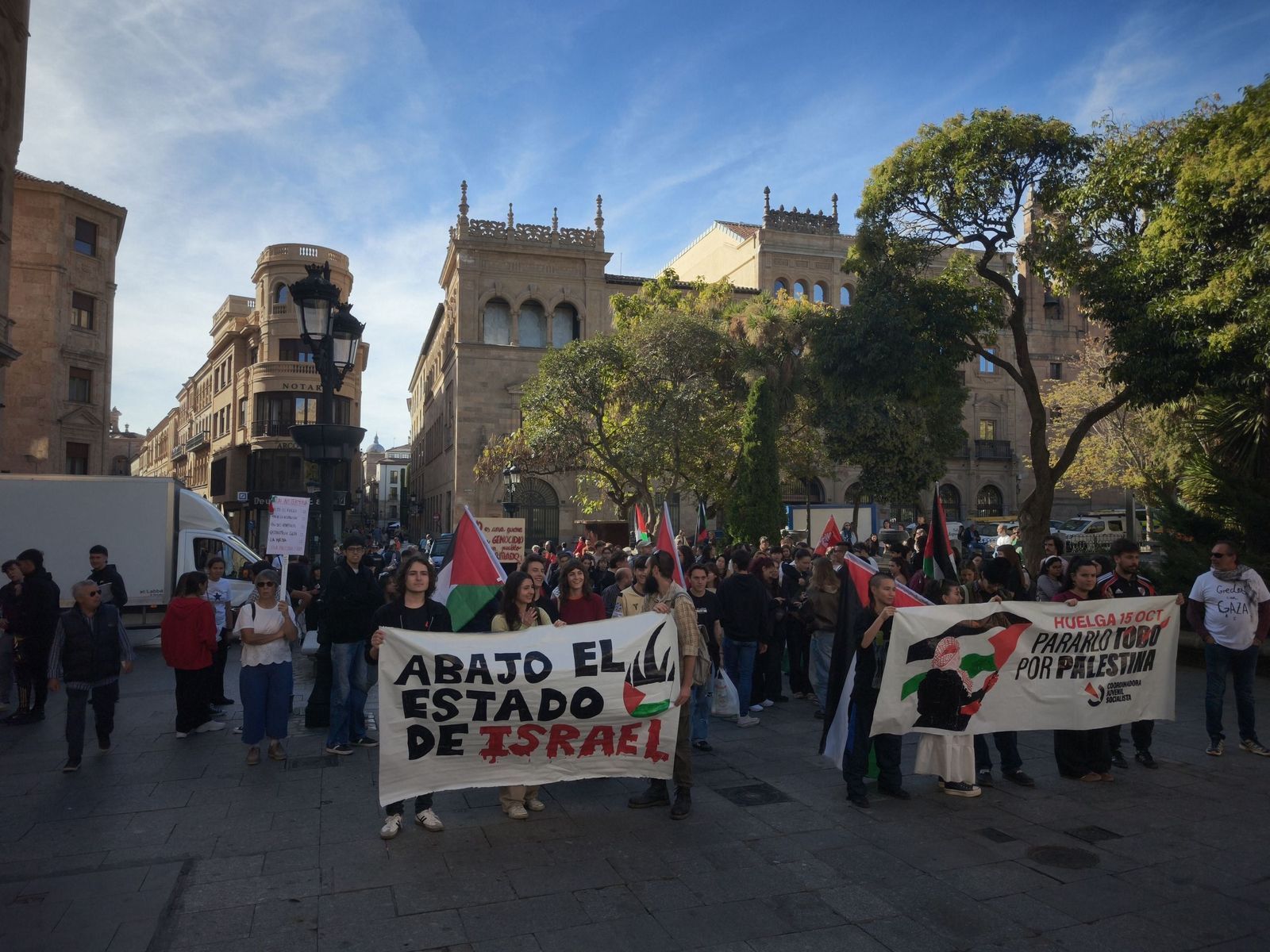 Un centenar de jóvenes recorren las calles de Salamanca por Palestina
