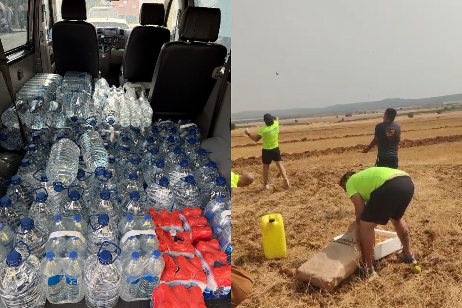 Zamoranos, entre ellos Víctor Cepeda, unen esfuerzos para llevar comida y bebida a quienes resultaron afectados por los incendios